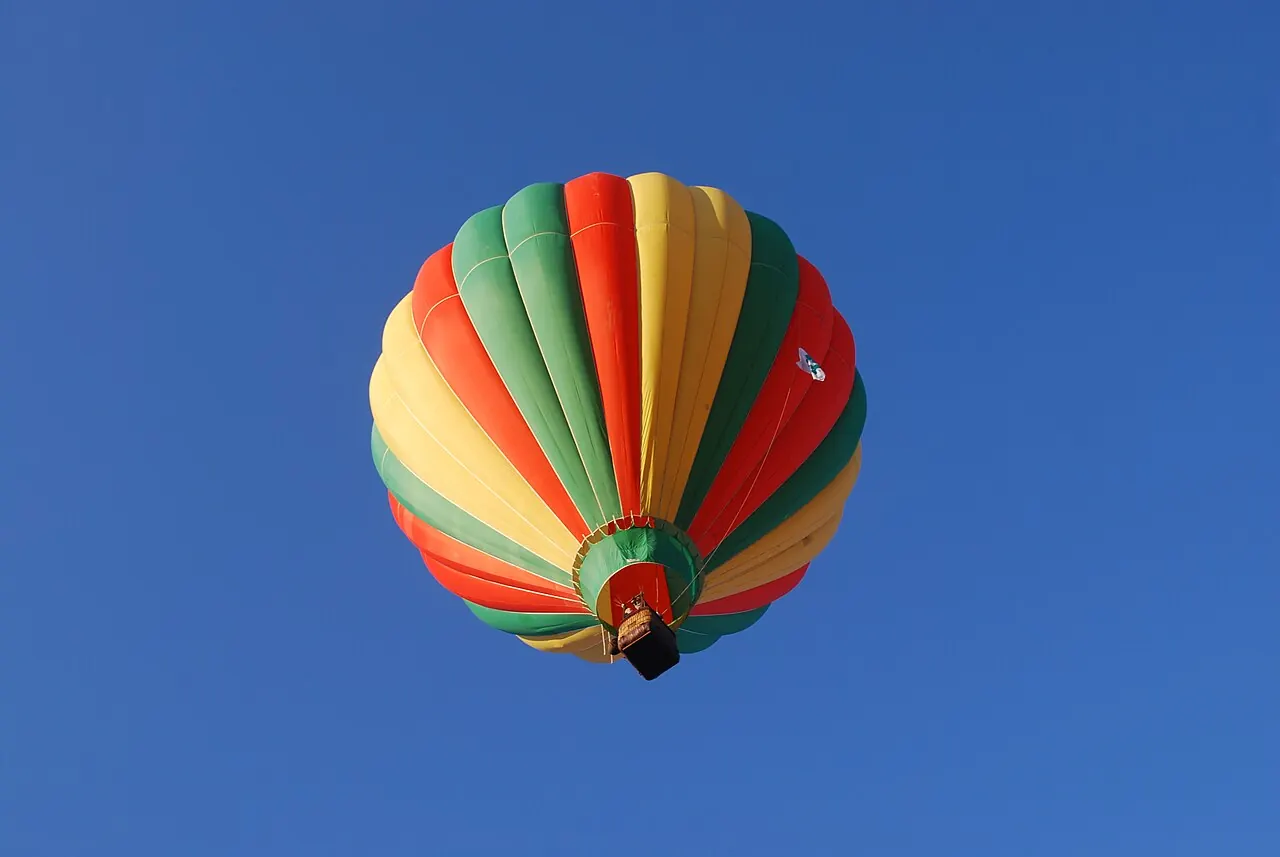 A balloon in flight at the Mid-Hudson balloon festival