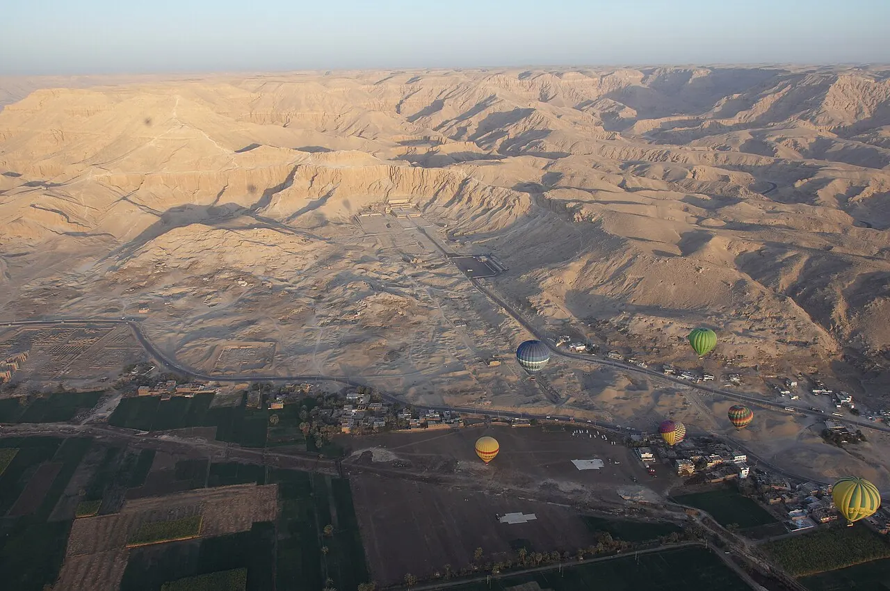 Balloons over the hills of the Valley of the Kings, Luxor