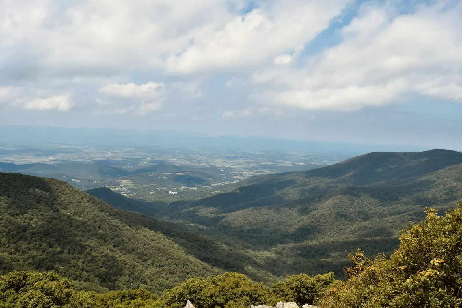 The Shenandoah Valley seen from Shenandoah National Park